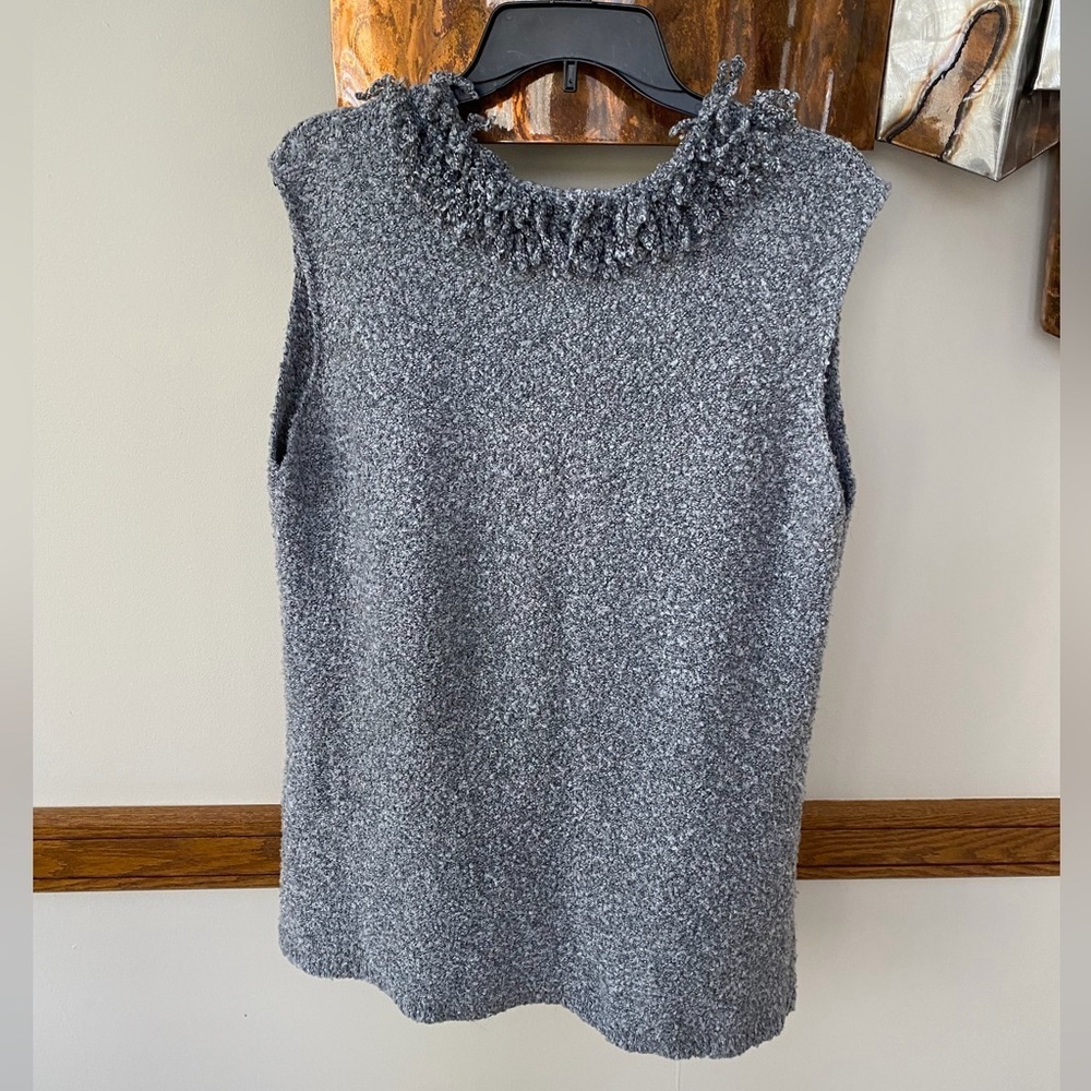 Womens b Boutique Grey Sleeveless Pockets Open Front Cardigan Size S/M Duster - Picture 2 of 9